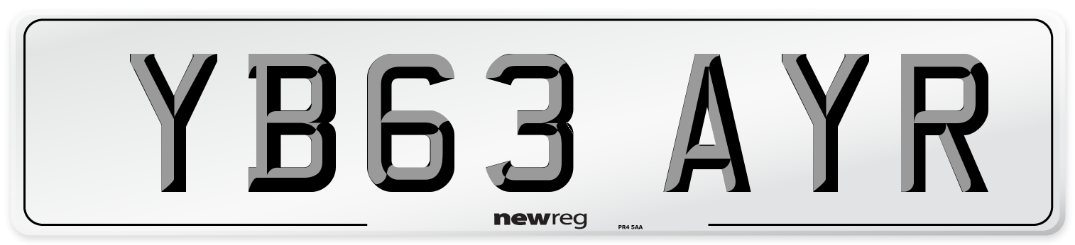YB63 AYR Number Plate from New Reg